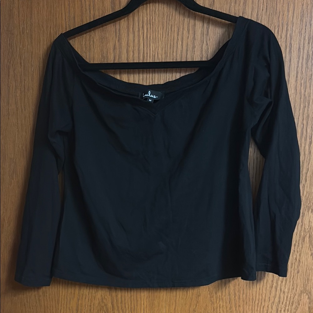 Lulu's Black Off-the-Shoulder 100% Cotton Blouse
